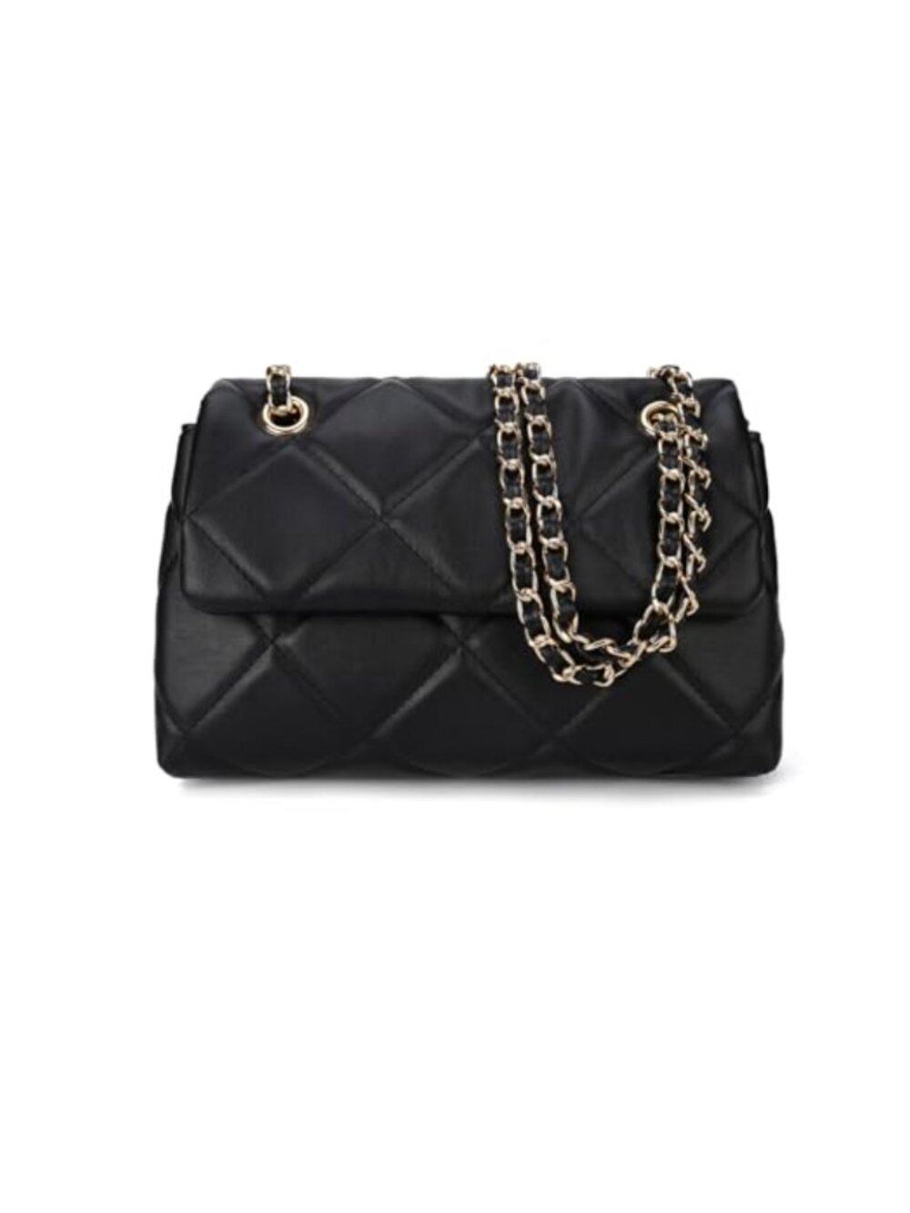 Quilted Crossbody Purse Small Ladies Shoulder Bag with Chain Trendy Clutch